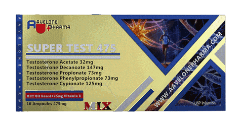 SUPER TEST 475 (Contains Testosterone Acetate, Testosterone Decanoate, Testosterone Propionate, Testosterone Phenylpropionate, and Testosterone Cypionate) Anabolic Steroid Injection